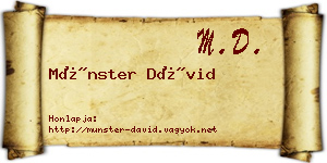 Münster Dávid névjegykártya